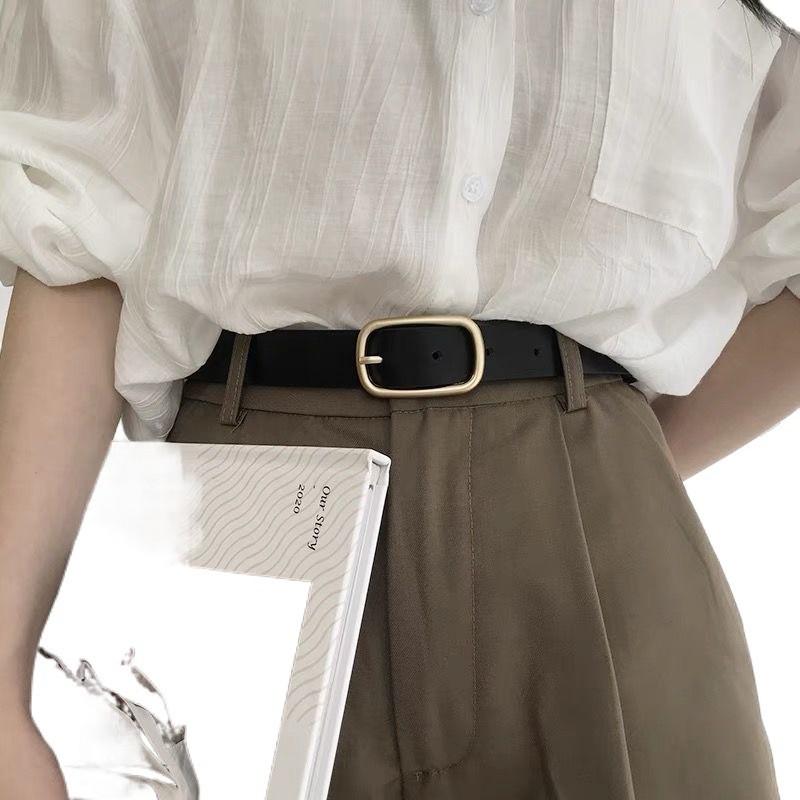 Stylish Black Pu Buckle For Women's Summer Outfits Perfect For Casual Looks