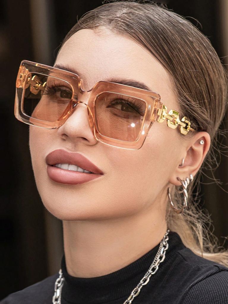 Fashion Big Frame Sunglasses Vintage Rectangular Glasses Outdoor Tours For Women Uv Protection Uv400 Sunglasses