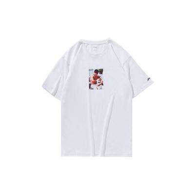 Li-Ning New York Fashion Week Character Print Short Sleeve T-Shirt Unisex Tops White AHSN737-1