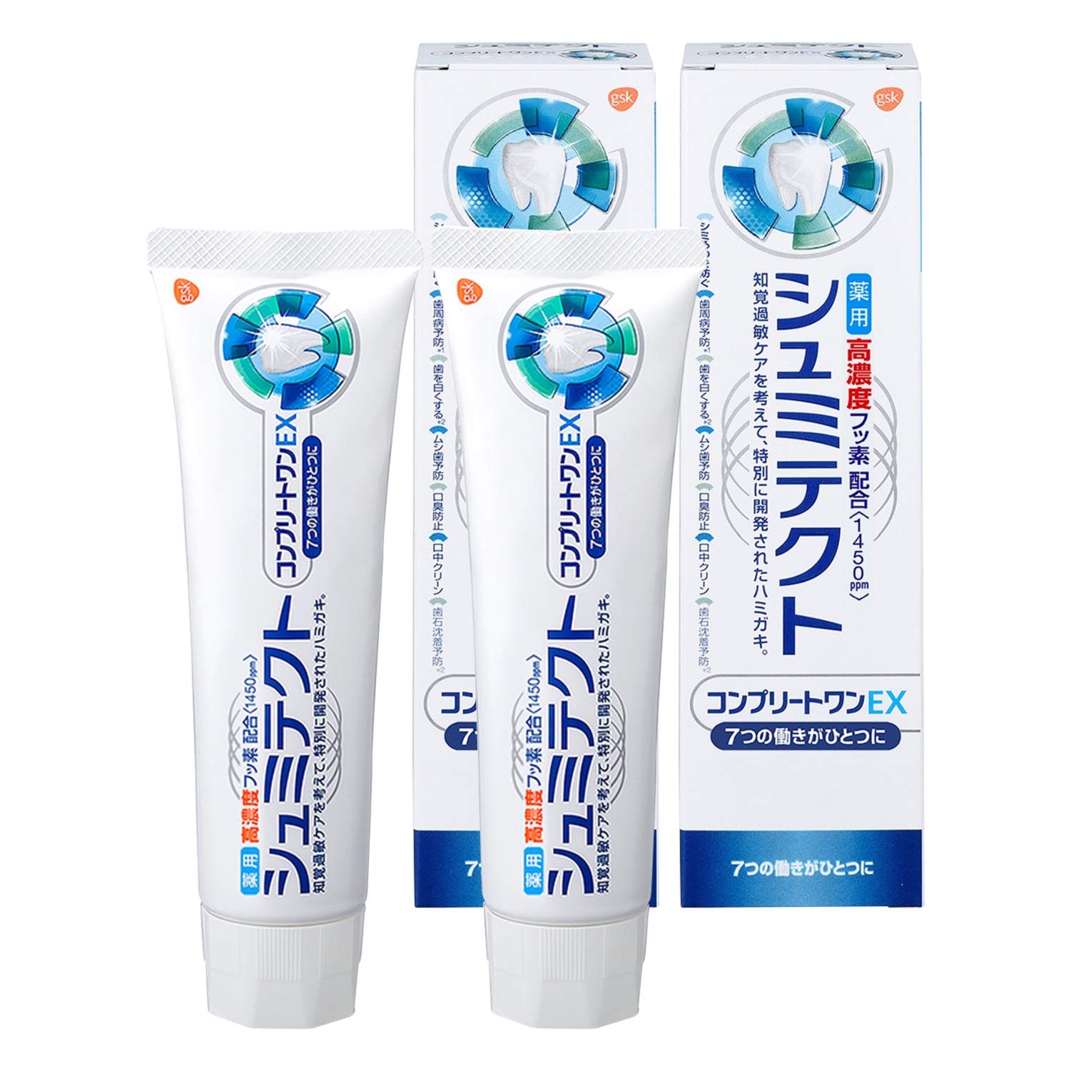 

Shumitect Complete One EX [quasi-drug] Toothpaste for sensitive teeth, high concentration fluoride 1450ppm 2 bottles
