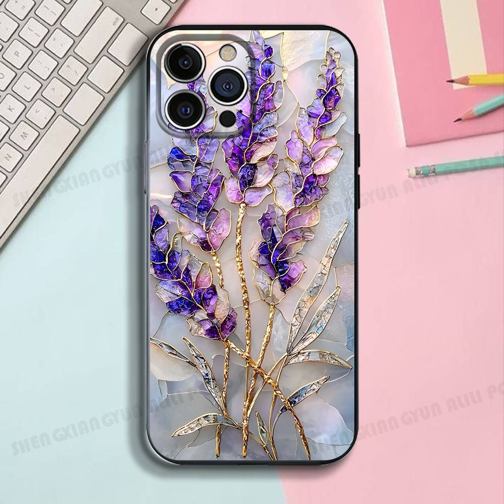 

Черный матовый чехол для телефона с изображением черного цветка для iPhone 17, 16, 15, 14, 13, 12, 13, 12 Pro Max Plus XS, силиконовая мягкая задняя крышка iPhone15