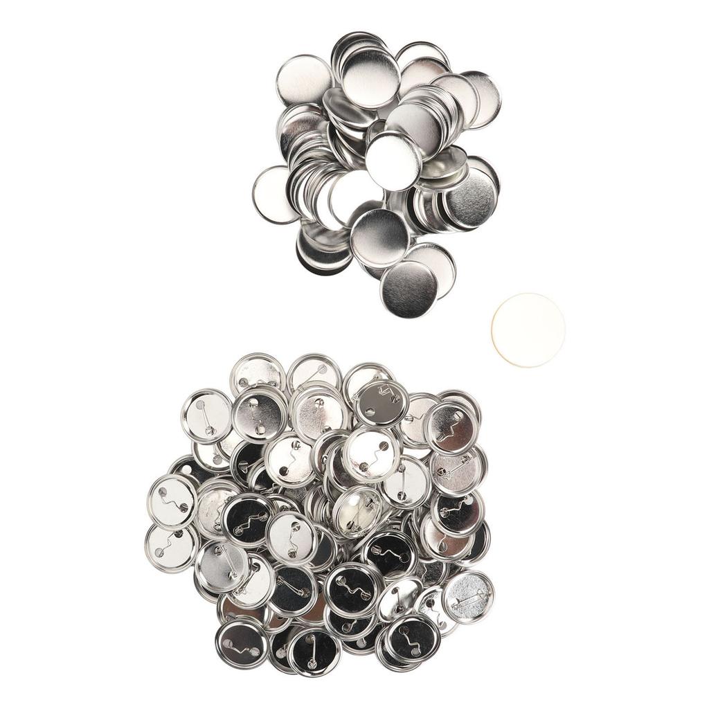 100 Set Pin Back Button Parts Sturdy Metal Plastic Rustproof Smoothing Button Making Supplies for Badge  