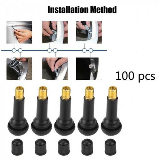 TR412/TR413/TR414 Car Tubeless Vacuum Snap-in Tire Tyre Valve Stem w/Dust Cap