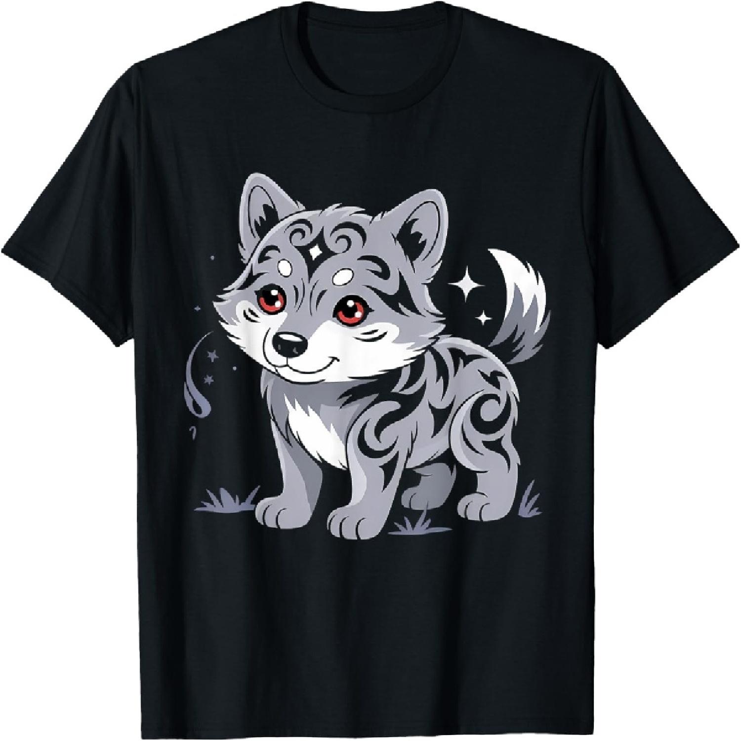 

Wolf Cute Wolf Red Eyes Werewolf Gifts Tee Boys Girls Women T-Shirt XXXXXL