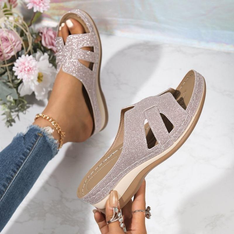 Lette Tøfler Tøfler Sko i Store Størrelser Dame Flip-flops og Kilehæler