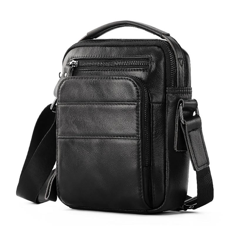 First Layer Cowhide Shoulder Bag Men's Cowhide Messenger Bag Casual Vertical Business Men's Bag Fashion Trend