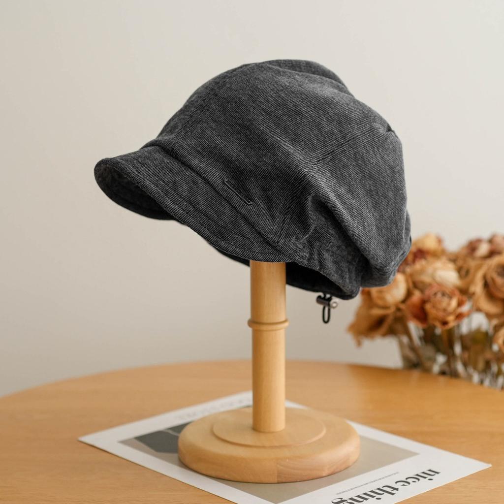 Korean lazy wind stack hat plain face simple face small pullover hat women's autumn and winter versatile solid color cold hat newsboy hat