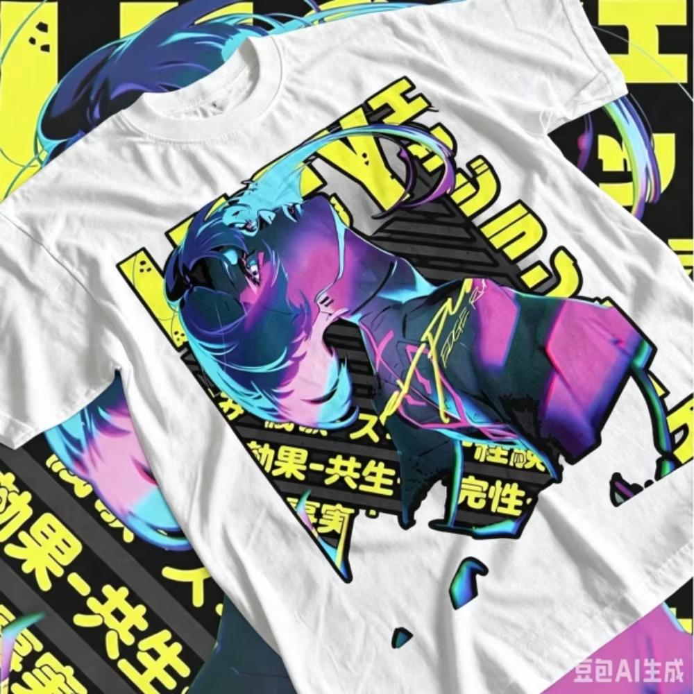 2026 Nuova Estate Anime Cyberpunk: T-shirt Unisex Edgerunners Lucy con Stampa Grafica, Vestibilità Larga Stile Y2K, Tessuto Morbido, Top Casual Streetwear per Fan di Anime