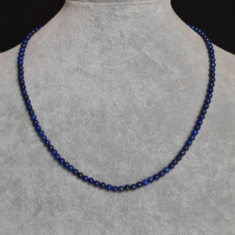 Fashion Simple Natural Lapis Lazuli Small Beaded Neck Jewelry For Women