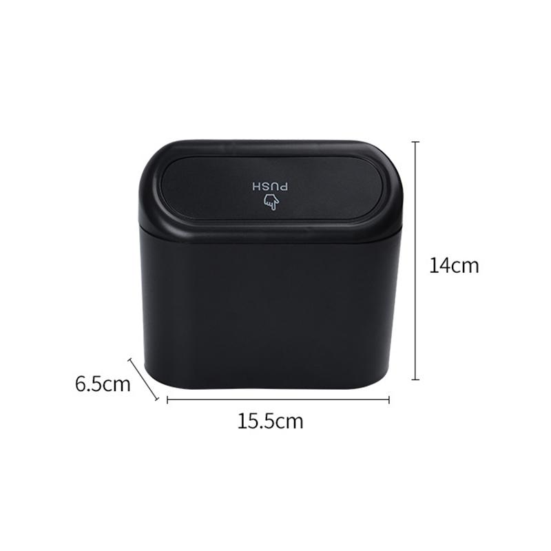 Universal Car Trash Bin Hanging Vehicle Garbage Can with lid Storage Box Abs Square Pressing Trash Can Auto Interior Accessories