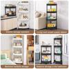 4/5 Tier Storage Shelf Rolling Cart Gap Storage Rack Movable Bathroom Corner Triangle Shelf Floor-standing Story StorageRacks