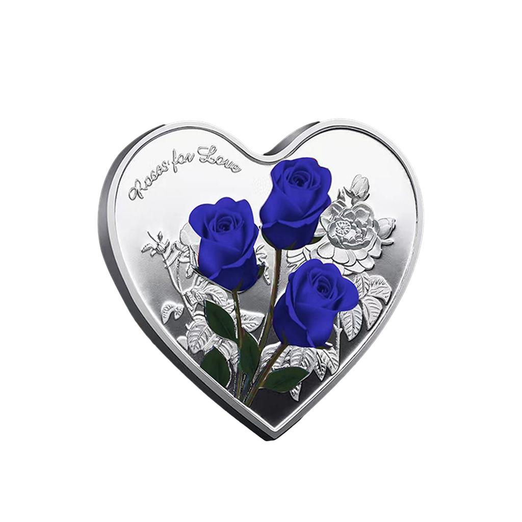 Herzförmige Liebesgedenkmünze Liebesherz Rose Metallmünzen Hochzeitssouvenirs mit verschiedenen "Ich liebe dich"-Sprüchen