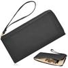 Gineman Genuine Leather Long Wallet with L-Shaped Zipper, Coin Purse, Card Slots, Anti-Skimming Strap, Large Capacity, Bill Compartment, Slim and