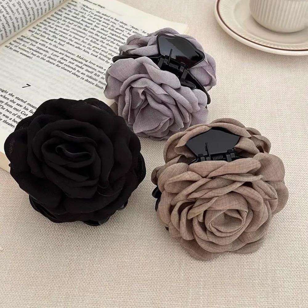 Pinze per Capelli a Forma di Fiore di Rosa in Tessuto Stile Francese, Eleganti Fermagli per Capelli Pinzette Accessori per Capelli Regalo per Donne Ragazze
