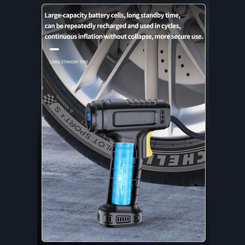 150PSI Electric Air Compressor Wireless/Wired Inflatable Pump Portable Air Pump Tire Inflator Digital for Car Bicycle Motorcycle