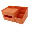 Taschentuchbox-Organizer mit Deckel Kunststoff Exquisite glatte Oberfläche Taschentuch-Schreibtisch-Organizer für Zuhause Büro Orange