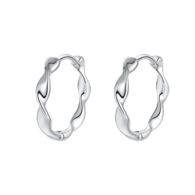 925 Silver Minimal Circle Hoop Earrings For Women Colorful Purple Blue Zircon Round Circular Big Earrings Classic Fine Jewelry