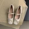 Bow with Skirt Square Head Thick Heel with Mary Jane Single Shoes Women's New Soft Leather Grandma Shoes In Autumn and Winter 2025