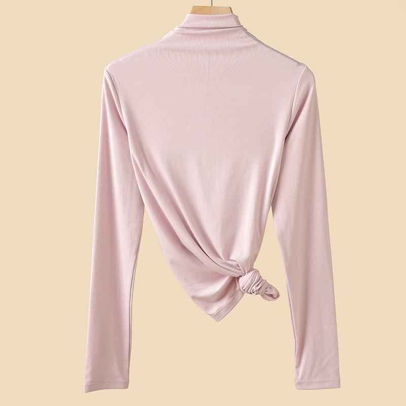 

Женский облегающий однотонный топ из модала с длинными рукавами на весну и осень 2025 г. L (110-125 lbs)