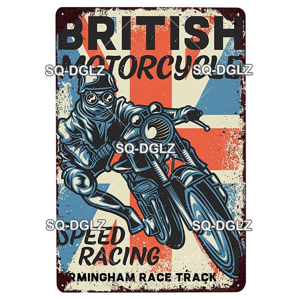 Motorcycles Metal Sign Vintage Plaque Metal Poster Tin Sign Wall Decoration Bar Pub Decor For Garage Racing Car Poster
