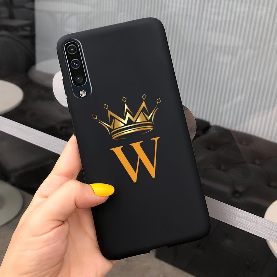For Samsung Galaxy A50 A50S A30S Case Silicone Letters Crown Back Cover Phone Cases For Samsung A50 A 50 30 S A307F A507F Fundas