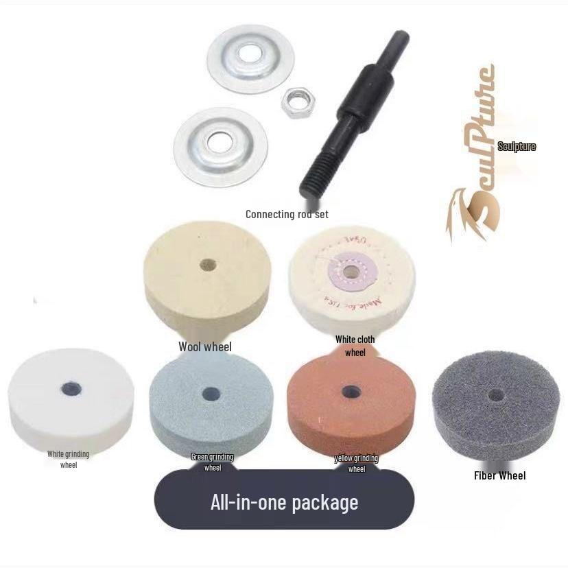 Electric Drill Conversion Kit: Grinding Wheel Holder, Metal Drill Bits, Polishing & Sharpening Attachments