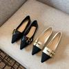 Xiaoxiangfeng Pointed-toed Flat-soled Ladyshoes Women's 2025 Spring New French Temperament Versatile Doudou Shoes Shallow Soft-soled Single Shoes