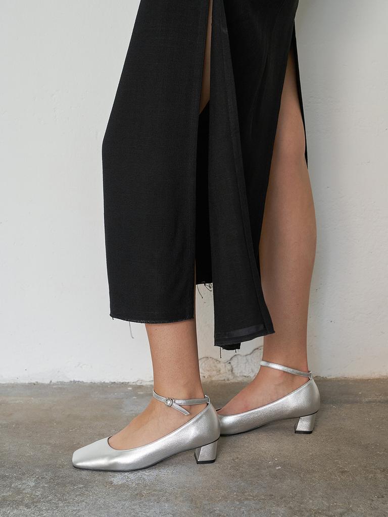 Blanc Sur Blanc Julia Two-Way Pumps Silver