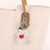 Stylish Acetate Animal Shaped Key Ring Alloy Heart Pendant Ornament Charm Women Fashion Jewelry Gift
