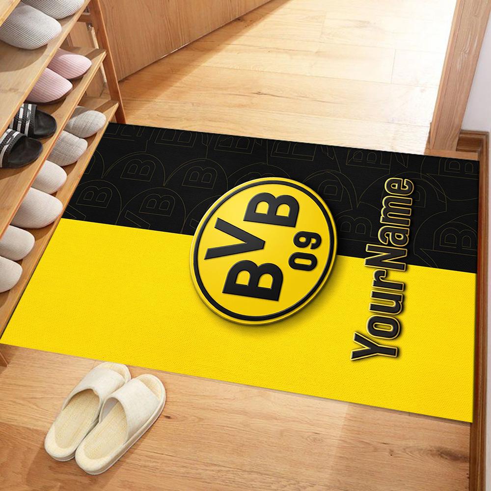 Borussia Dortmund Personalized Name Floor Rug Office Rug Perfect for Hallway Dining Room Dormitory Playrooms Antislip Carpet Decorate Offices