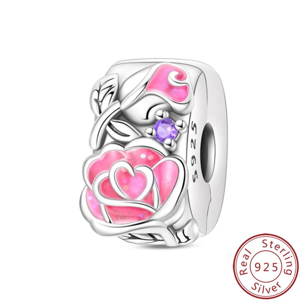 925 Silver Paw Prints Flowers Stars Moon Butterfly Safety Buckle Spacer Beads Fit Bracelets Necklace DIY Jewelry Gifts