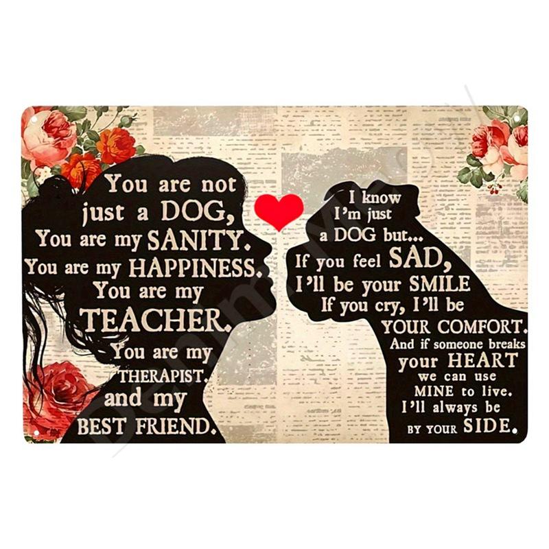 Dachshund Metal Tin Sign, Doberman Dog, Retro Art, Yorkie, Funny Pet Poster, Cafe, Kitchen, Home, Wall Decoration, Plaque Gif