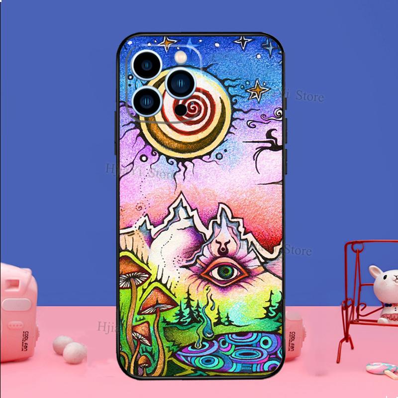 Hippy Hippie Psychedelic Art Case For iPhone 16 15 13 11 14 Pro Max 12 Mini Plus XR X XS Max Silicone Phone Cover