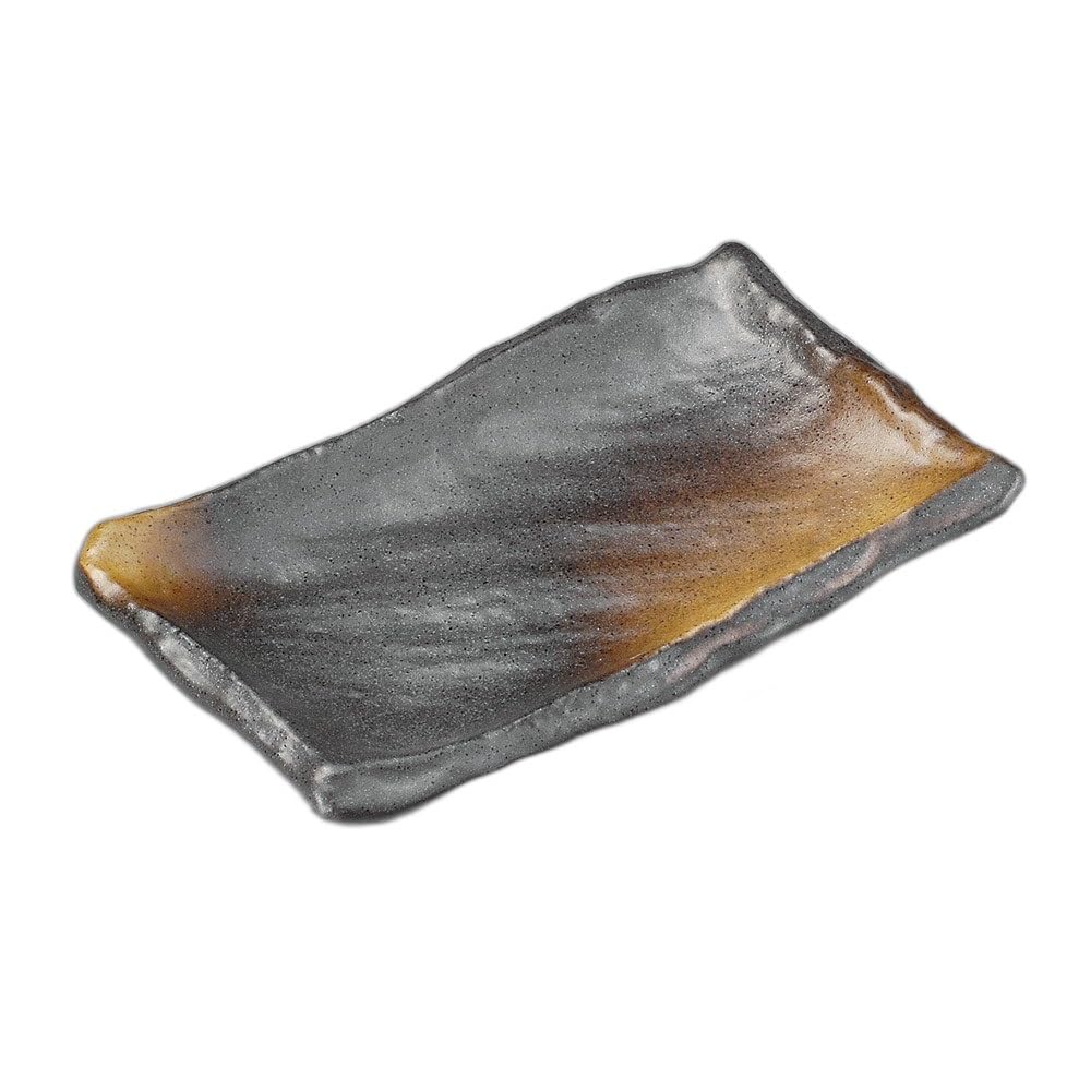 

Black Bizen Takumi rectangular plate Pottery plate [22.5×14×H3.5cm]