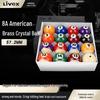 LIVEX Crystal 8-Ball Billiard Ball Set, 57.2mm