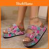 Summer Beach Sandals With Thick Bottom Water Drip Diamonds For Women