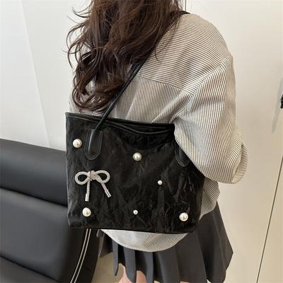 Slack Sweet Bow Women's New Class Bag Popular Shoulder Bag Large Capacity Tote Bag
