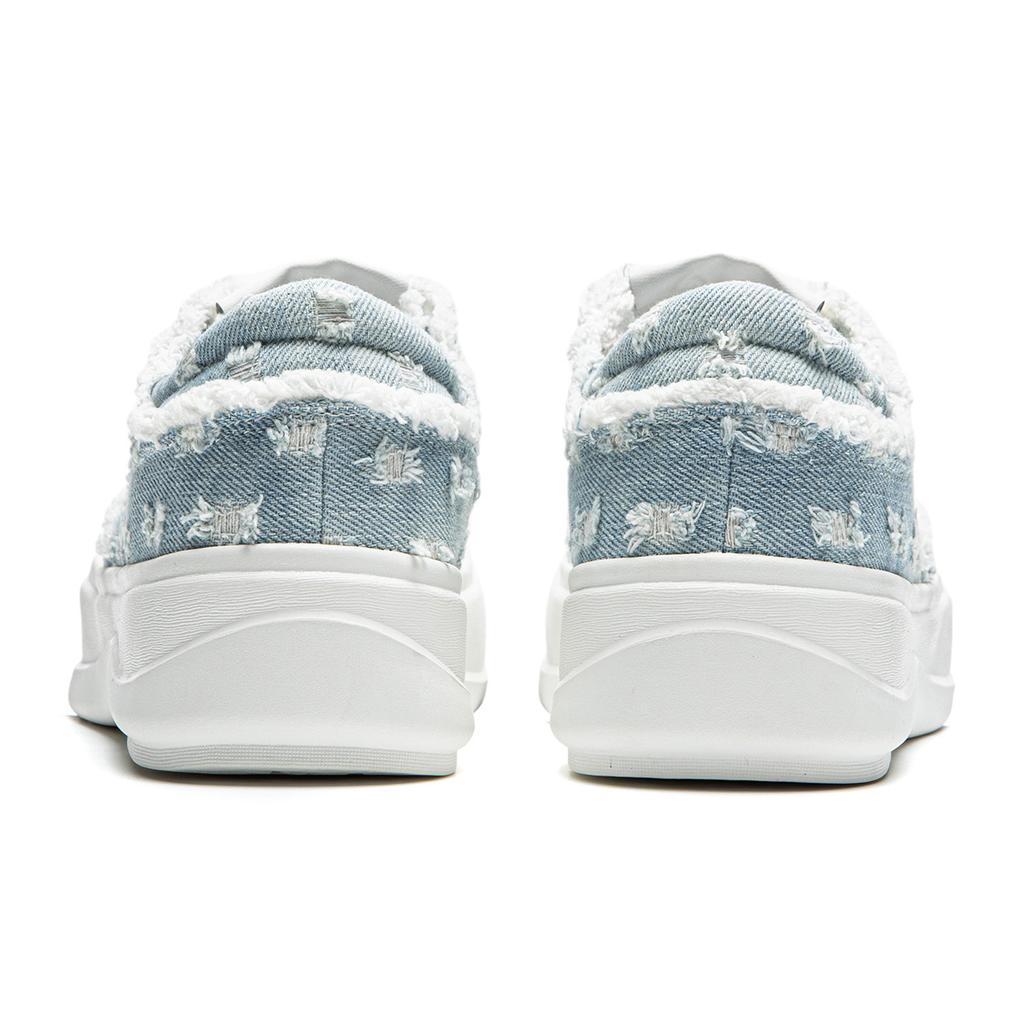 New LiNing Honey Platform Slip Resistant Abrasion Resistant Low Top Casual Shoes Women's Floral Blue AGCU186-6