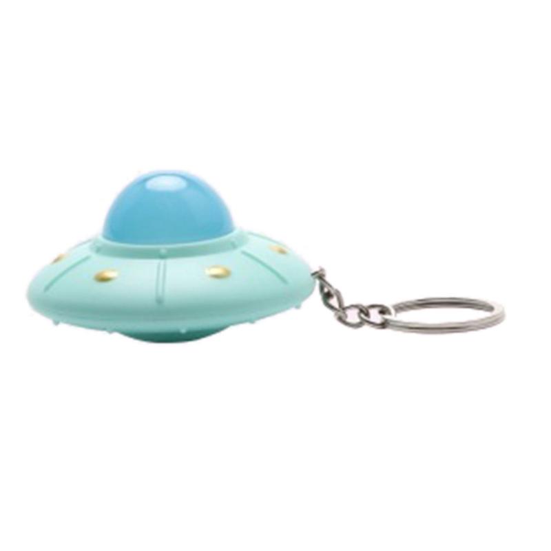 Portachiavi Ornamento UFO Carino Mini Modello Astronave Ciondolo Portachiavi con Luce LED