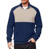 Men's Casual Long-Sleeved Collared Quarter-Zip Sweatshirt