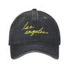 Los Angeles California Unisex Baseball Cap Distressed Denim Washed Caps Hat Casual Outdoor Running Golf Unstructured Headwear