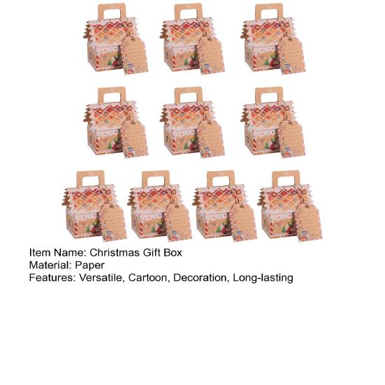 10 stk Julegaveeske Utsøkt utførelse Husform Kake Godteriboks for Fest Festlig Pynt
