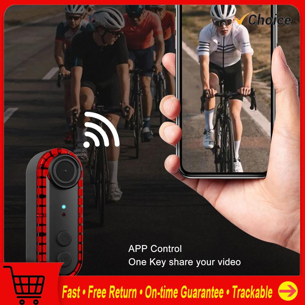 Bike Camera Taillight Rear Bike Light Camera Combo IPX6 Water Resistant 6 Lighting Modes 150 Degree Wide Angle for Outdoor