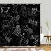 Astrology Shower Curtain Planetarium Themed Astronomical Image Of Constellations With Horoscopes Cloth Fabric Bathroom Decor Set