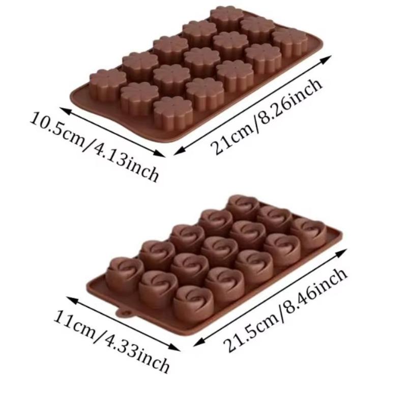 Silicone Chocolate Molds Nonstick Candy Molds for Baking Handmade Truffles Jelly Ice Cube Molds Flower Heart Square Shapes