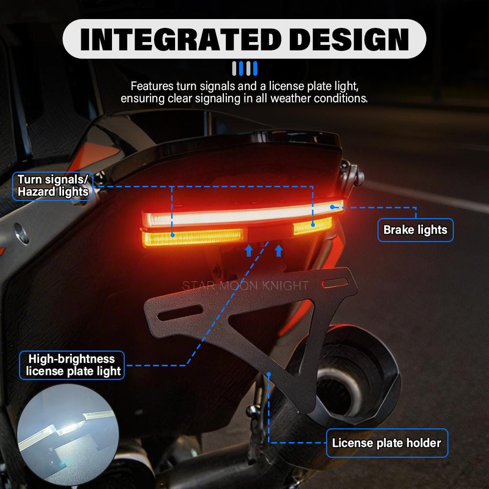 Motorcycle License Plate Holder Rear Short Tail Tidy License Bracket with LED Light For 790 DUKE 890duke Duke 790 890 2018-2025