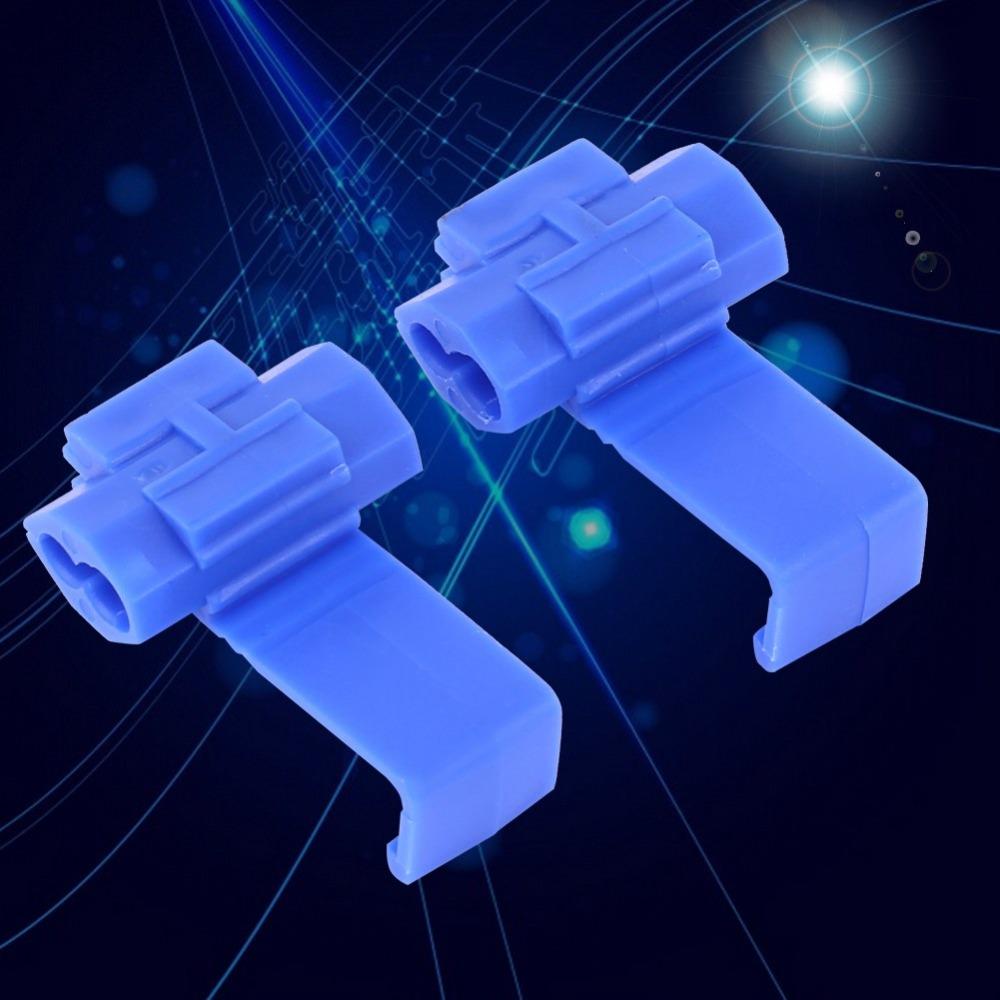 50PCS Lock Wire Electrical Cable Connectors 0.75 to 2.5mm² T-Tap Type Quick Splice Connectors Blue Insulation Displacement