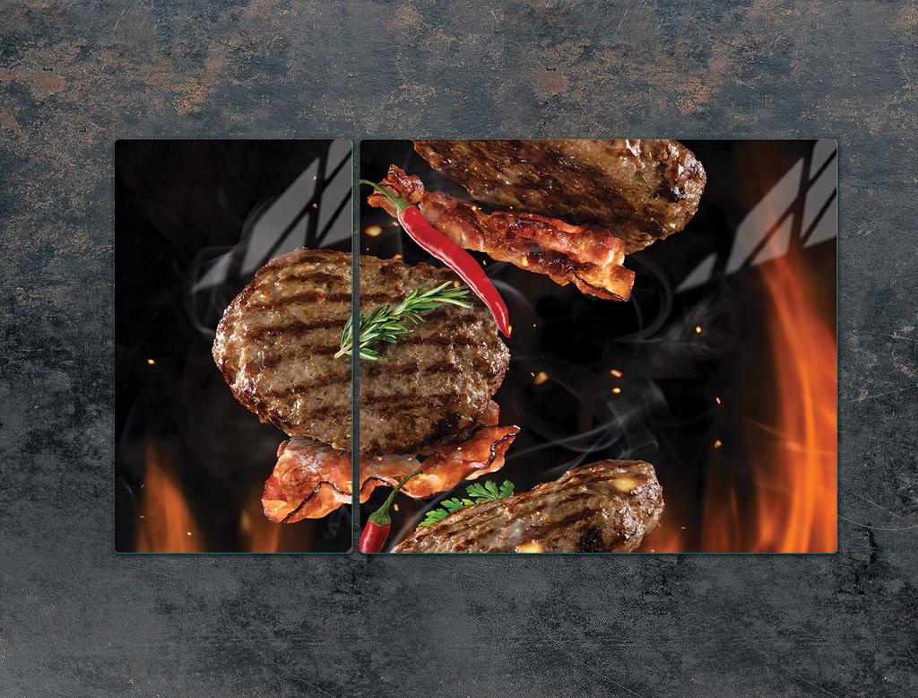 SZKLANA PŁYTA OCHRONNA NA KUCHENKĘ 90x52 GRILL