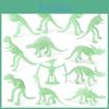 Vibrant Glow-in-the-dark Dinosaur Skeleton Model Set For Imaginative Play And Learning