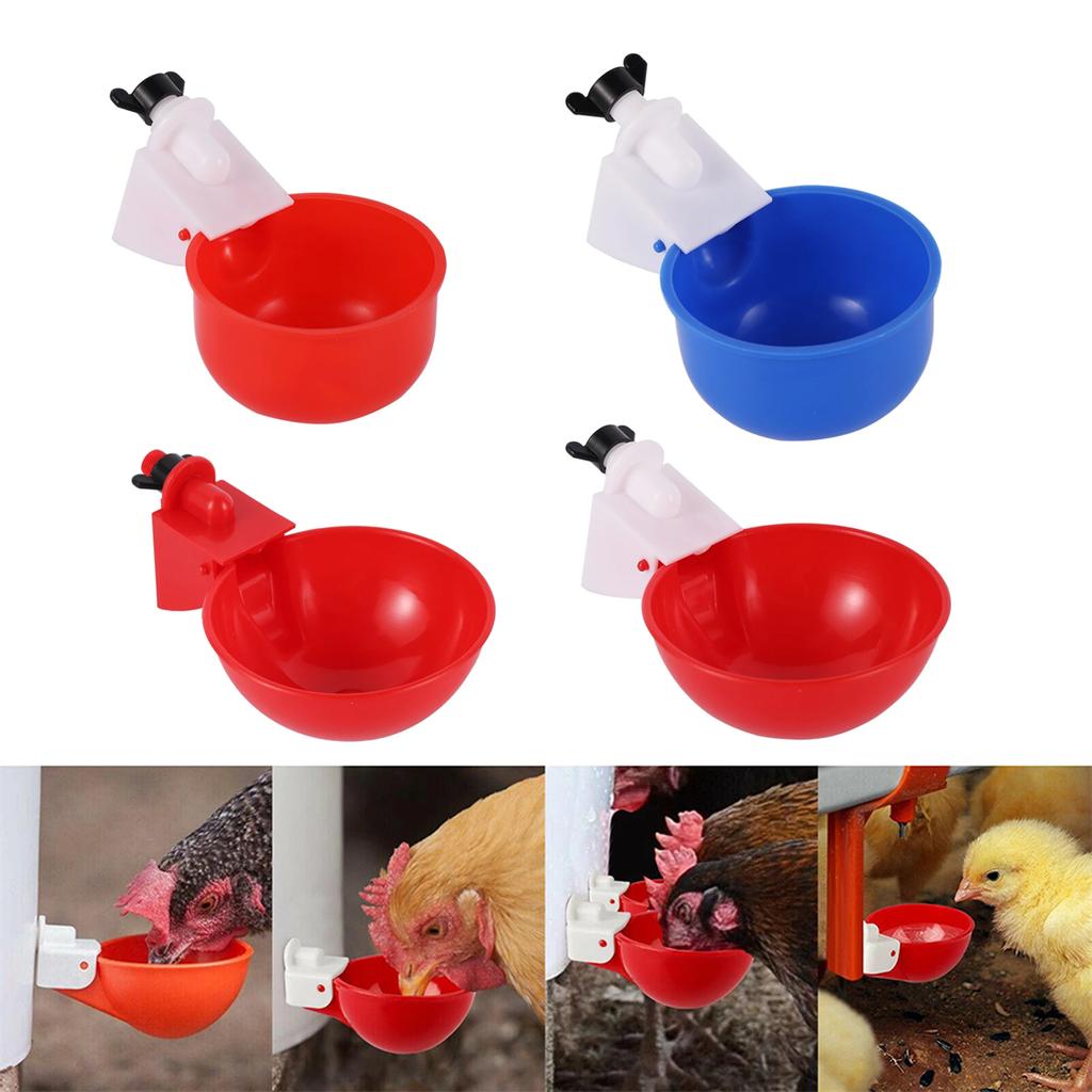 10Pcs Automatic Chicken Drinking Cup 9mm Thread Farm Goose Duck Poultry Drinking Bowls Plastic Water Dispenser Feeder Equipment